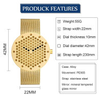 MicLee Mens Watch, Hollow Honeycomb Dial, Quartz, 30M...