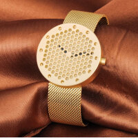 MicLee Herren Uhr, Hohl Bienenwabe Zifferblatt, Quarz, 30M wasserdicht, Edelstahl Milanaise Mesh, einzigartig verstellbar