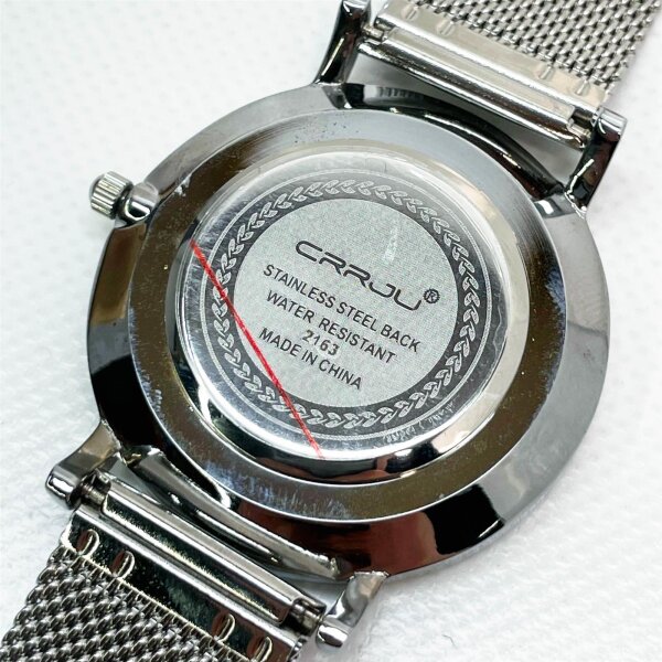 MicLee Mens Watch, Analog Chronograph, Waterproof, Quartz, Stainless Steel Milanese Mesh Band, Adjustable, Silver