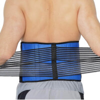 NEOtech Care Rückenbandage, Neopren, Rückenstütze, doppelte Bänder für optimale Kompression, Blau, M