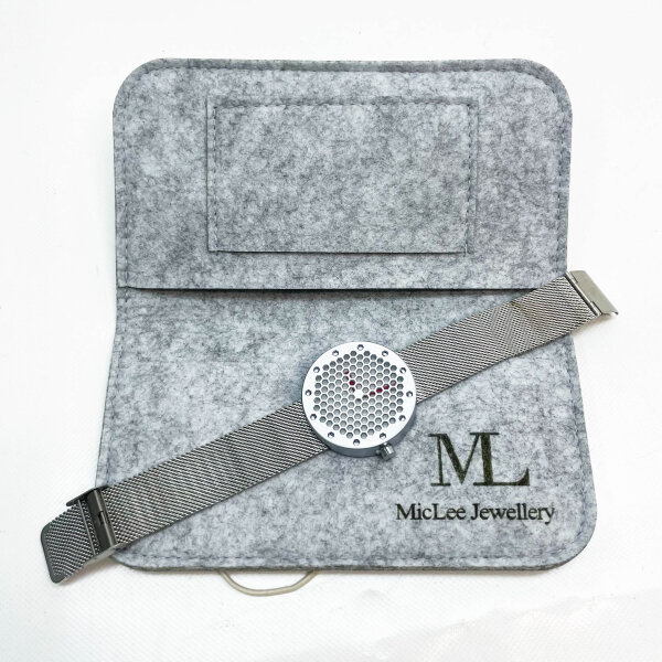 MicLee Herren Uhr, Hohl Bienenwabe Zifferblatt, Quarz, 30M wasserdicht, Edelstahl Milanaise Mesh, einzigartig verstellbar