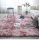 Aujelly Soft Area Rug 90x150cm Shaggy Teppich Flauschig Bunte Batik Rosa