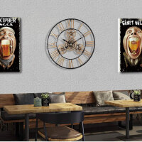 LaFocuse Large Industrial Wall Clock, 61 cm, Steampunk,...