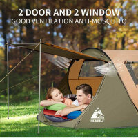Pop-up tent for 2-4 people, ultralight camping tent with automatic awning and sun protection, army green XL