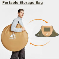 Pop-up tent for 2-4 people, ultralight camping tent with automatic awning and sun protection, army green XL