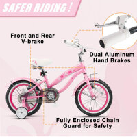 Glerc Freesia 12 Zoll Kinderfahrrad, rosa, für 1-5...