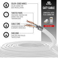 Mr. Tronic Cat 7, 25m, Ethernet Kabel, 100% Kupfer, SFTP...