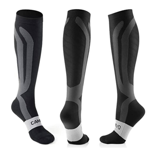 CAMBIVO 3 pairs of compression stockings XXL, support stockings for recovery, sports, running, flights, everyday use