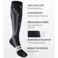 CAMBIVO 3 pairs of compression stockings XXL, support stockings for recovery, sports, running, flights, everyday use