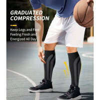 CAMBIVO 3 pairs of compression stockings XXL, support stockings for recovery, sports, running, flights, everyday use