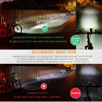 Bellalicht LED lighting kit 60 Lux USB rechargeable 2600 mAh front and rear light waterproof IPX5