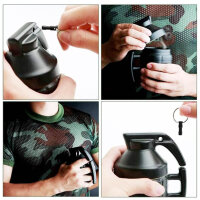 Aseok Fun Bomba Cup 300 ml Keramik schwarz für Cappuccino, Kaffee, Tee mit Deckel - originelle Geschenkidee