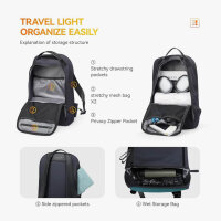 MARK RYDEN Backpack, Unisex Daypack, Waterproof, YKK Zipper, for School and Leisure, Black