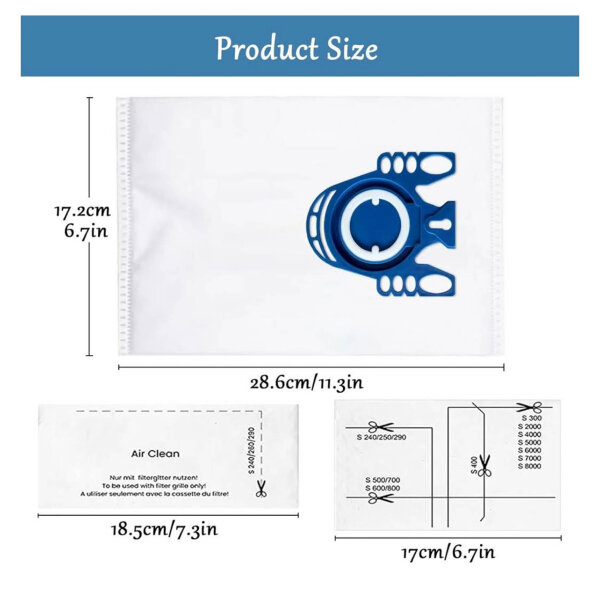 Miele GN vacuum cleaner bags, 12 pieces, for Classic C1 Complete C2 C3, S600, S800, S2000, S5000, S8000, including 3 motor protection filters and 3 exhaust filters