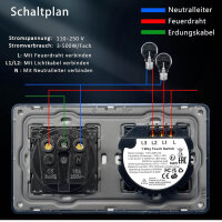 TAWOIA Touch Light Switch, EU Standard, 1 Gang Socket, 2.5D Curved Glass Panel, 86x157mm, Black
