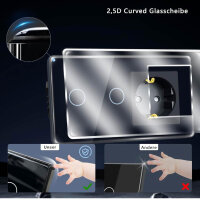 TAWOIA Touch Light Switch, EU Standard, 1 Gang Socket, 2.5D Curved Glass Panel, 86x157mm, Black