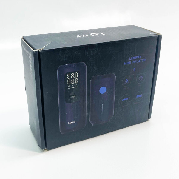 Lerway Portable Air Compressor 150pSL, Mini Pump for Electric Bikes, 5700mAh, Digital LCD Screen, Rechargeable