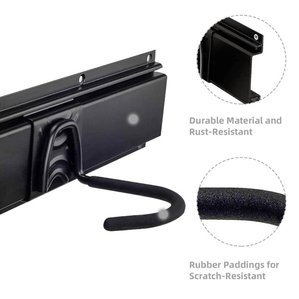 Wall mount bike and headset rack, garage storage system, vertical support, up to 507 lb, space saving.