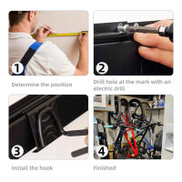 Wall mount bike and headset rack, garage storage system, vertical support, up to 507 lb, space saving.