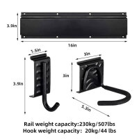 Wall mount bike and headset rack, garage storage system, vertical support, up to 507 lb, space saving.
