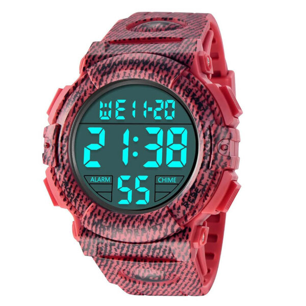 Aswan Watch digital watch men, sports wristwatch, alarm clock, stopwatch, light, date, silicone strap