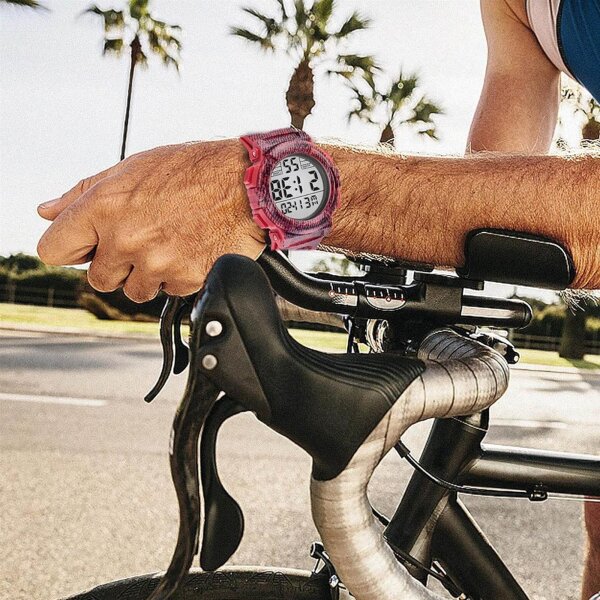 Aswan Watch digital watch men, sports wristwatch, alarm clock, stopwatch, light, date, silicone strap