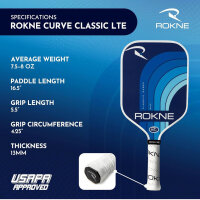 ROKNE Curve Classic LTE Pickleball-Paddel, Fiberglas,...