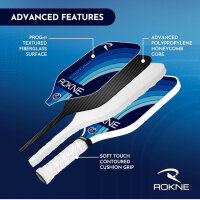 ROKNE Curve Classic LTE Pickleball Paddle, Fiberglass, Lightweight Design, ProGrit Texture, 213 g, USAPA Approved
