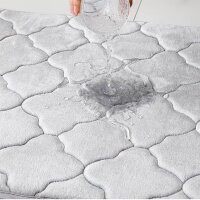 MIULEE Badematte 50x80 cm Memory Foam rutschfest weich saugfähig dekorativ Hellgrau