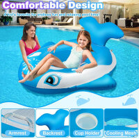 DeeprBlu Inflatable Air Mattress Floating Chair with Cup Holder, Large Mattress for Adults, Ideal for Pool and Water