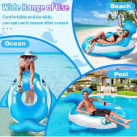 DeeprBlu Inflatable Air Mattress Floating Chair with Cup Holder, Large Mattress for Adults, Ideal for Pool and Water