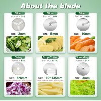 Mxmoonant Gemüseschneidemaschine 750W, elektrisch, 6...