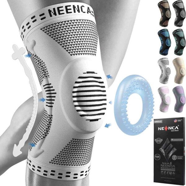 NEENCA Kniestütze S, Kniebandage, mit Gel Pads & Seitenstabilisatoren, für Meniskusriss, Arthritis, Gelenkschmerzlinderung