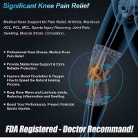 NEENCA Knee Support XL, Knee Brace, with Patella Gel Pads, Spring Side Stabilizers, for Joint Pain Relief, Meniscus Tear, Arthritis