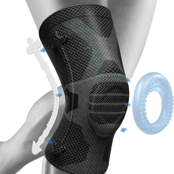 NEENCA Knee Support XL, Knee Brace, with Patella Gel Pads, Spring Side Stabilizers, for Joint Pain Relief, Meniscus Tear, Arthritis