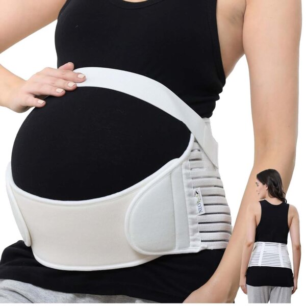 NEOtech Care Bauchgurt XL Schwangerschaftsgurt - stützt Taille, Rücken & Bauch, Elfenbein