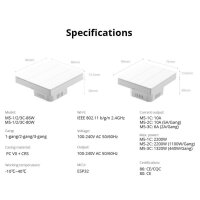 SONOFF Smart Wlan Wandschalter M5, 2 Gang, WiFi Lichtschalter, Timing, Sprachsteuerung, kompatibel mit Matter, Alexa, Google Home