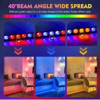 UKing LED Wall Wash 24x3W RGB Bar Musiksteuerung DMX512...