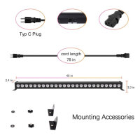 UKing LED Wall Wash 24x3W RGB Bar Musiksteuerung DMX512 Strobe Licht für DJ Disco Home Party 1 PC