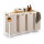 Blumtal Laundry Collector 4 Compartments Cream Laundry Basket with Shelf Bamboo Look Metal Frame White Laundry Separator 4 Compartments