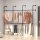 SMONTER Clothes Rack, Height Adjustable, Metal, Wall Mounted, 6 Grids for Wardrobe, Bedroom