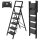 HBTOWER folding chair 5 steps, non-slip pedal, 150 kg load capacity, black, ideal for home and workshop.