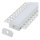 Aluminum profile 16x1m, aluminum drywall profile strip, anodized, for LED strips, including milky white cover and end caps