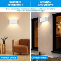 Cwycfw 4 Stück LED Wandleuchte 24W Innen/Außen Warmweiß 3000K IP65 Wasserdicht Auf und ab Lichtstrahl