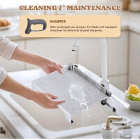 Moongiantgo KD0288, Manueller Rippen Fleischschneider, Doppelklinge, verstellbare Dicke, 270mm Klingenlänge, für Fleisch und Gemüse