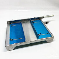 Moongiantgo KD0288, Manueller Rippen Fleischschneider, Doppelklinge, verstellbare Dicke, 270mm Klingenlänge, für Fleisch und Gemüse