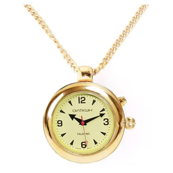 QIATKWH Deutsch sprechende Uhr, minimalistische Taschenuhr, gold, stilvolles Design, klare Ansage der Uhrzeit.