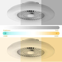 BKZO 60CM Deckenventilator mit LED, 24 Geschwindigkeiten, dimmbar, 3000-5500 K, ideal für Wohnräume und Büros.