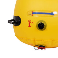 Cawila Freistoß Dummie One Size, Höhe 1,85m, gelb, ideal für Training und Spielpraxis.