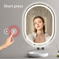 Sanitemodar LED bathroom mirror 60x80cm, oval, with tricolor lights, anti-fog, touch switch